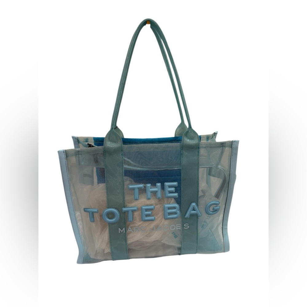 NEW Marc Jacobs Large Aqua Mesh Tote Bag ~ 17” L x 13” H x 6” D